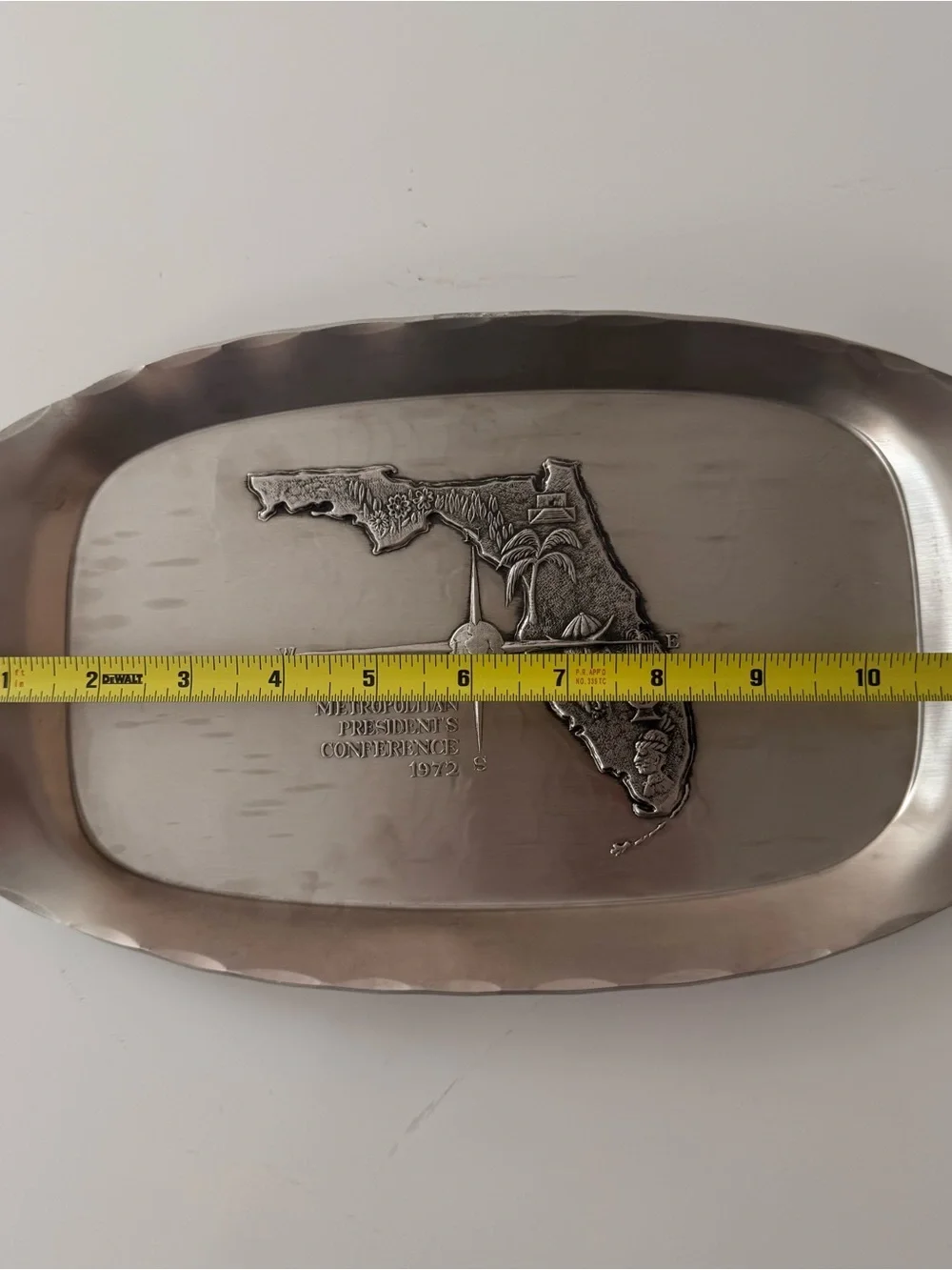 Vintage Metal Plate Metropolitan President's Conference 1972